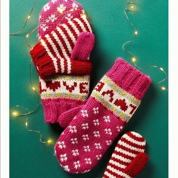 NWT Anthropologie Mommy & Me Love Wool Mitten Set B-1267 - Picture 1 of 3